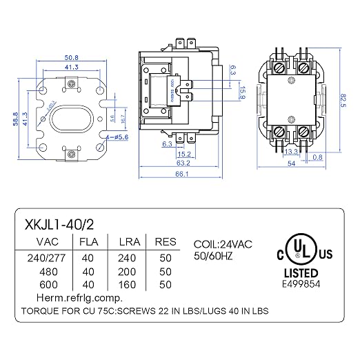 1 Pc HVAC Motor Contactor, 24V Coil 2 Pole 40 Amp AC Contactor Furnace - Image 3