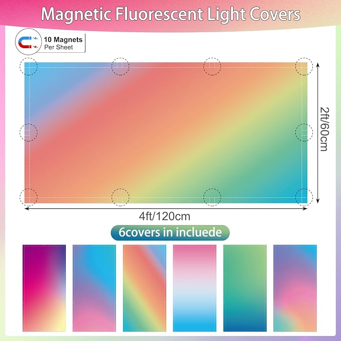 6pcs Magnetic Fluorescent Light Covers - Image 2