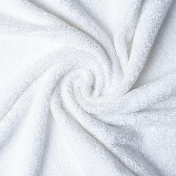 Melissa Linen 8 Piece Turkish Cotton Towel Set, 2 Bath Towel 28 x 55 Inches, 2 Hand Towel 20 x 35 Inches, 4 Fingertip Towel 12 x 18 Inches, White, Absorbent, Quick Dry, Durable and Soft Shower Towel