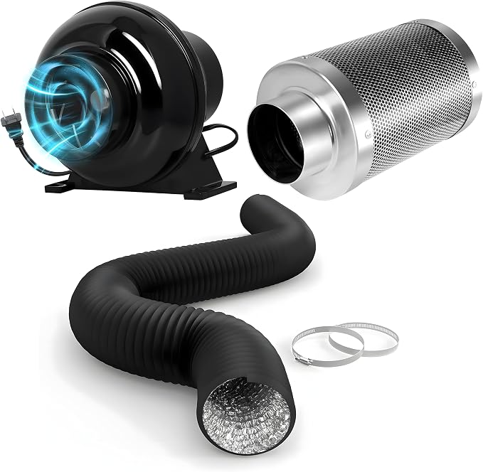 HealSmart 4 Inch 195 CFM Inline Duct Fan Vent Booster Blower by HealSmart