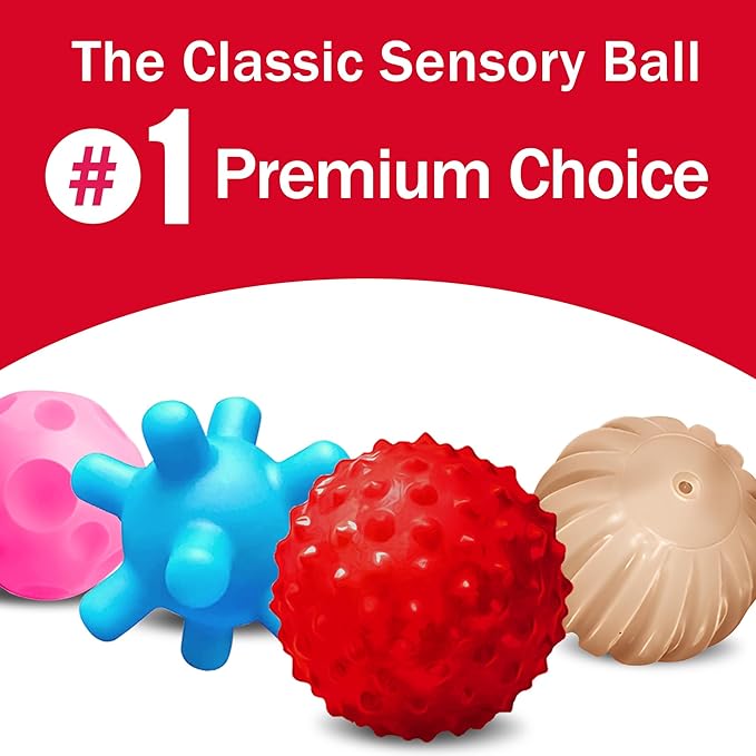 Sensory Balls for Baby Ball for Toddlers 1-3,Textured Multi Ball Set Soft Balls Montessori Toys for Babies 3 Months+, Bright Color Infant Toys (4 Pack),Perfect for Easter Basket Stuffers Gifts