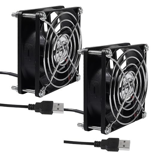 UMLIFE 2PACK DC 80mm USB Fan 5V 8025 Dual Ball Bearing Brushless Cooling by UMLIFE