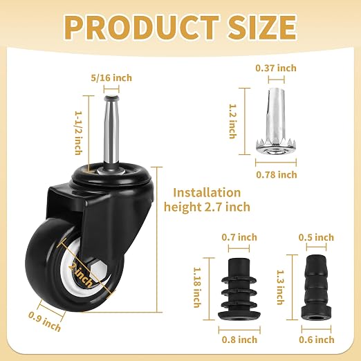 2 Inch Stem Casters Wheels - Image 2