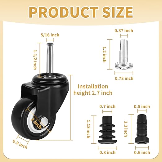 2 Inch Stem Casters Wheels - Image 2
