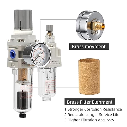 Air Pressure Regulator with Pressure Gauge, Water Separator - Image 4