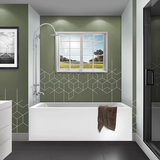 Fine Fixtures Acrylic, Fiberglass Alcove Soaking Bathtub with Integral Apron Front in Glossy White - Left Hand Drain, 60" x 30"