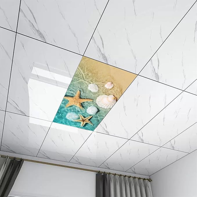 2 Pack Fluorescent Light Covers 4 X 2 Feet Starfish Shell Magnetic Light Cover - Image 7
