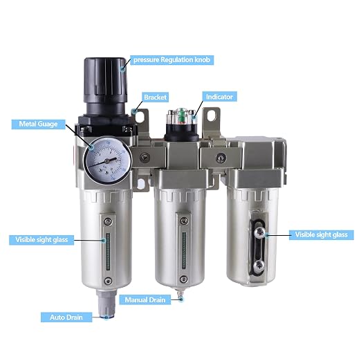 1/2 Inch NPT Industrial Grade Three Stage Air Drying System, Particulate Filter - Image 3