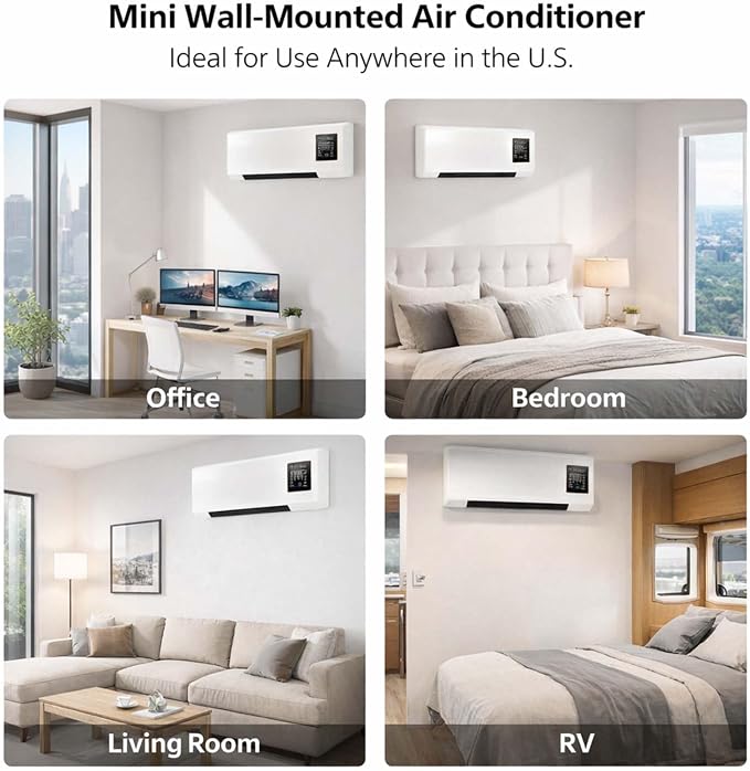 2-in-1 Mini Wall Air Conditioner Fan & Heating System, 110V Smart Portable AC - Image 8