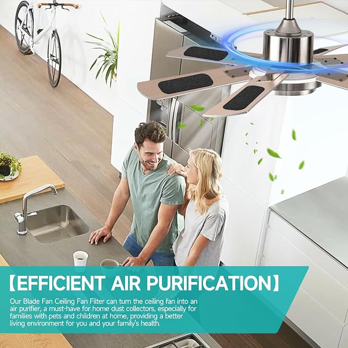 5-Pack, Blade Fan Ceiling Fan Filter | Activated Coconut Shell Carbon Filter - Image 2