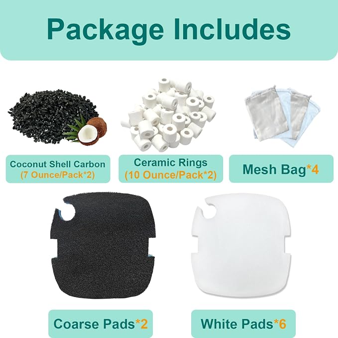 16 Packs Aquarium Filter Media Kit Compatible - Image 3