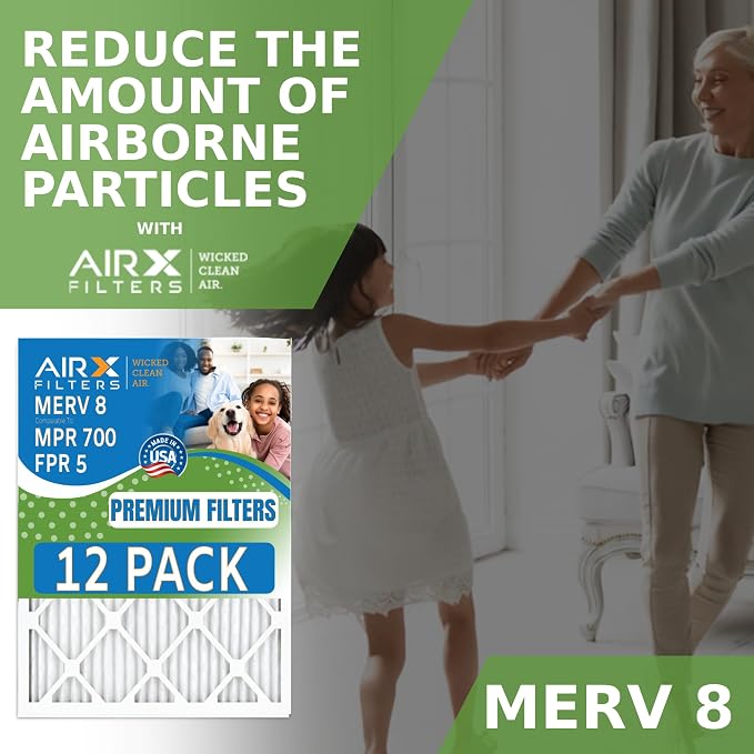 30x30x1 Air Filter MERV 8 Rating, 12 Pack of Furnace Filters Comparable to MPR - Image 4
