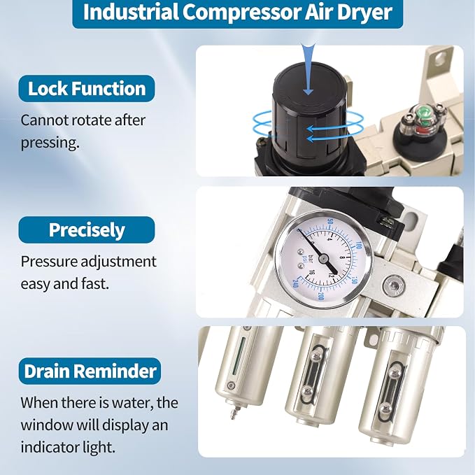 3/4" NPT Industrial Grade 4 Stage Air Compressor Drying System, 0-240 PSI - Image 4