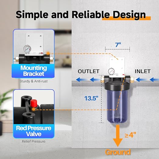 PUREPLUS Whole House Water Filter Housing, Pre-Filtration System, - Image 5