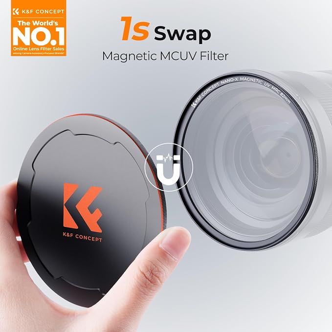 K&F CONCEPT 55mm Magnetic MC UV Lens Protection Filter + Lens Filter Cap | 1s - Image 2