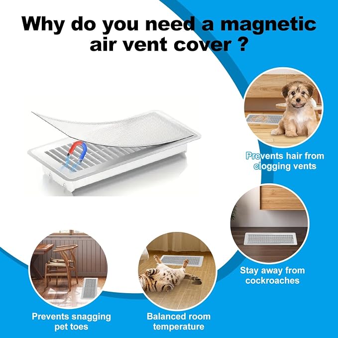 6-Pack White Magnetic Vent Covers 4.7x10.2 Inch - Image 3