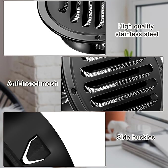 Zonon 24 Pcs Stainless Steel Soffit Vents 4 Inch Round Dryer Vent Cover - Image 4