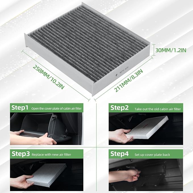 CF12150 Cabin Air Filter With Activated Carbon Compatible with 2015 2016 2017 - Image 6
