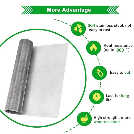 20mesh Stainless Steel Mesh Screen, 15.7"x78.7" Metal Mesh Screen, 1mm Hole - Image 4