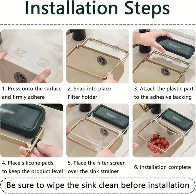 50Pcs Kitchen Residue Mesh Bag Sink Strainer Collapsible Food Catcher Square - Image 4