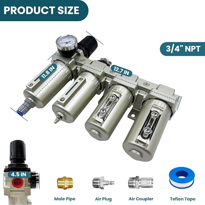 Upgraded 3/4" NPT Heavy Duty Industrial Grade 4 Stage Air Drying System - Image 4