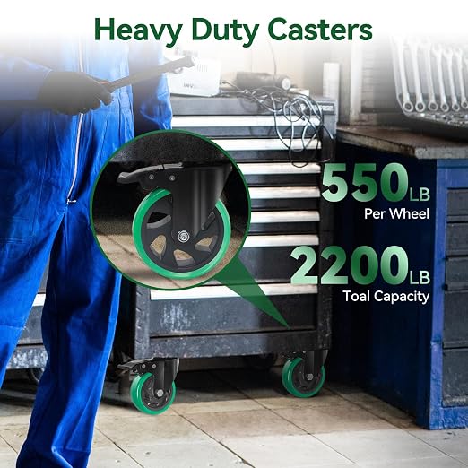 5 Inch Caster Wheels, Silent Polyurethane Castor Wheels - Image 4