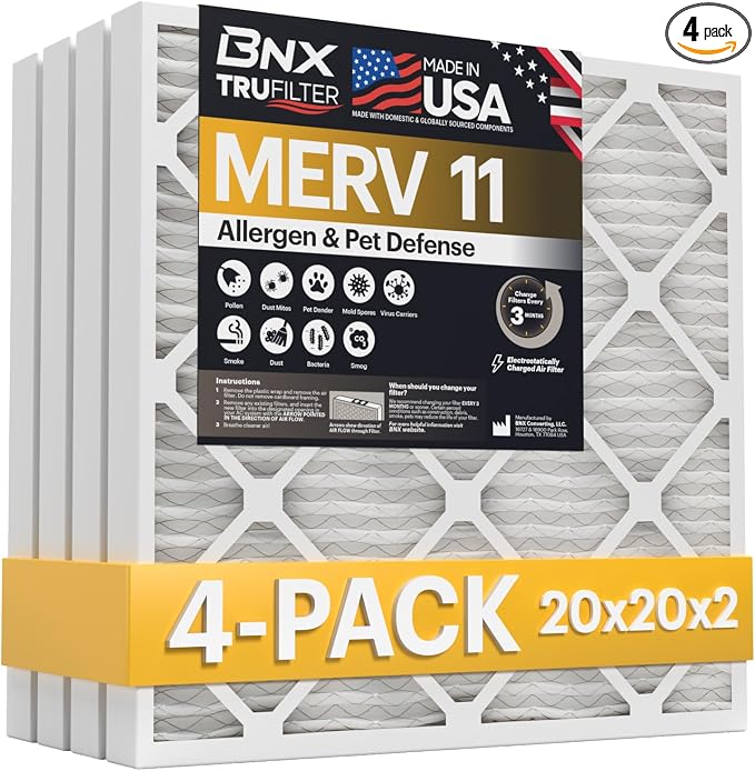BNX TruFilter 20x20x2 Air Filter MERV 11 by BNX