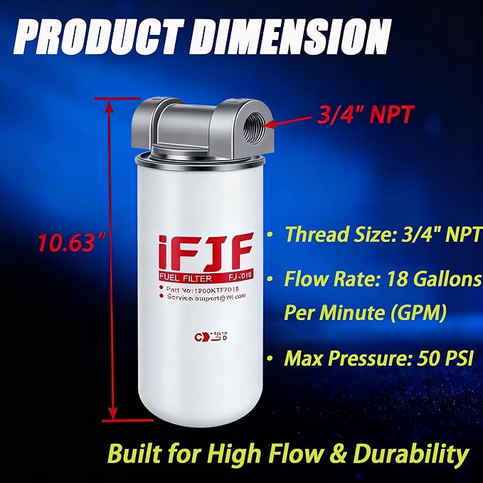 iFJF 1200KTF7018 Fuel Filter Spin-on Particulate Replacement - Image 3