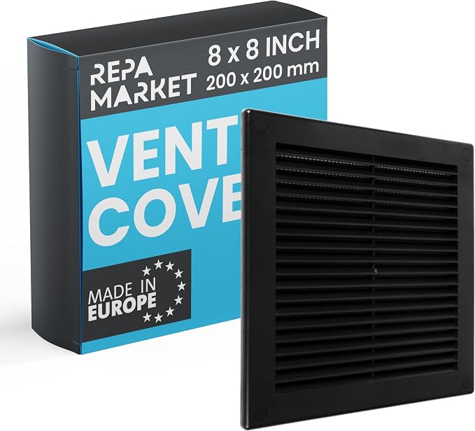 Repa Market 8 x 8 Inch Black Square Air Vent Cover by RepaMarket