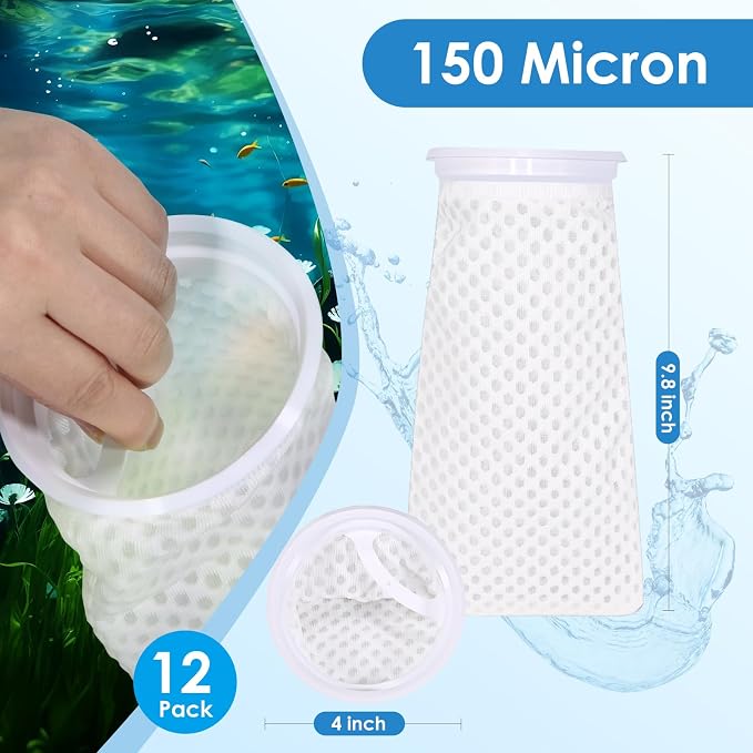 12 Pack 4 Inch Filter Sock, 150 Micron, Ring Honeycomb Filter Socks, Filter - Image 2