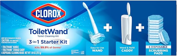 Clorox ToiletWand Toilet Bowl Cleaner- Toilet Brush, Storage Caddy and 6 by Clorox