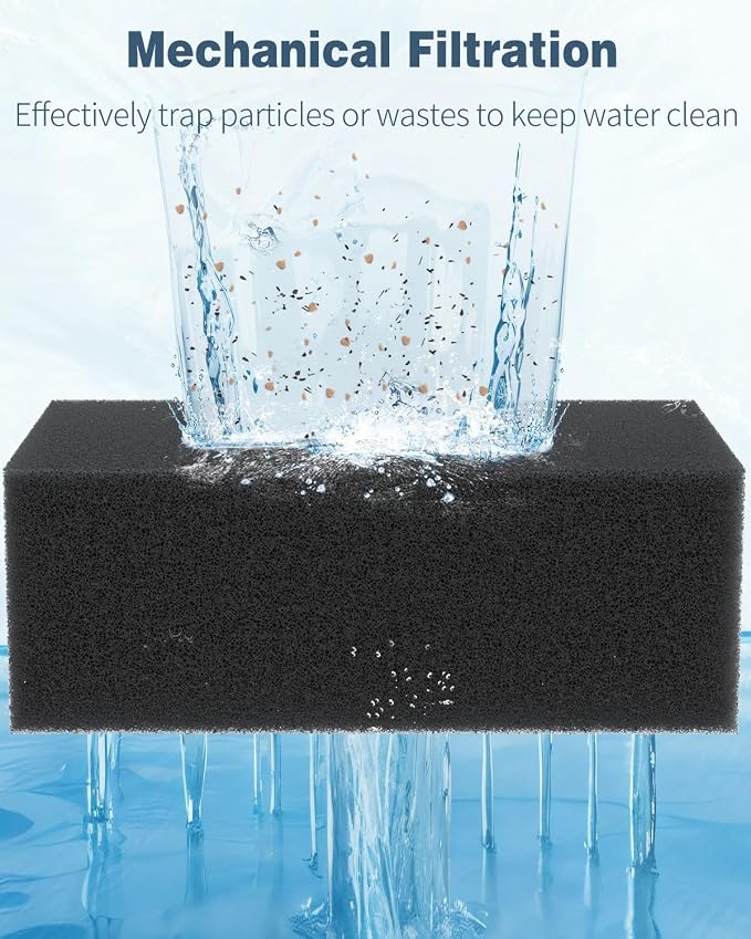 Pawfly 2 Pack Aquarium Filter Sponge Pad Hydroponics Black Foam Floss - Image 5