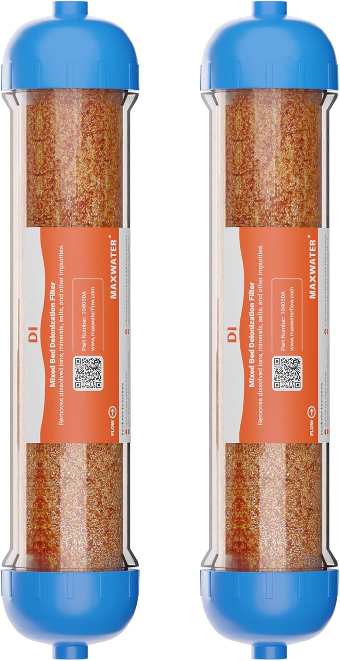Mixed Bed Ion Exchange Aquarium Filter Resin 0 PPM RO DI Refillable Housing by MaxWater