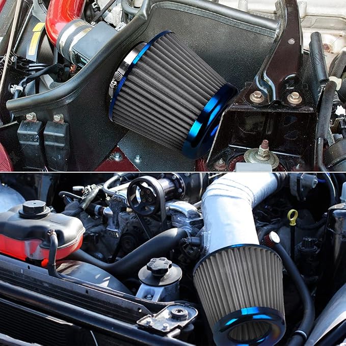 PTNHZ Universal Burnt Blue Neck 3" 76mm Car High Flow Cold Air Intake Air - Image 6