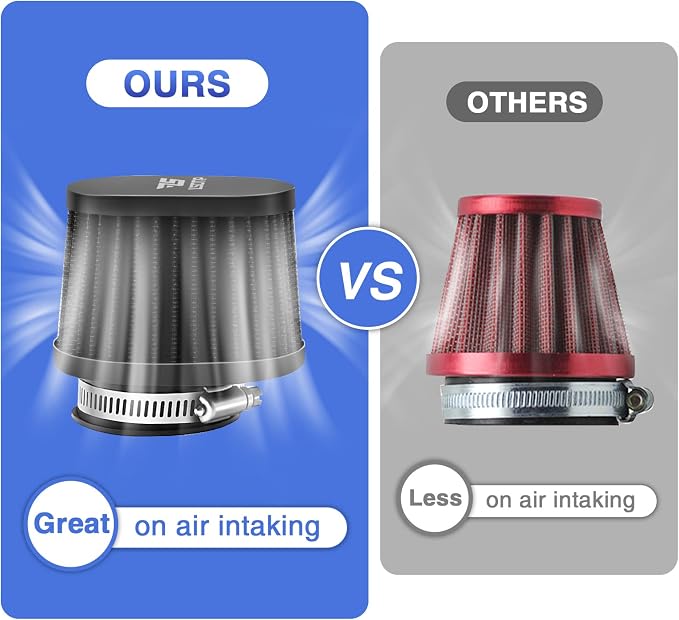 2PCS Motorcycle Air Filter Universal 45MM Replacement Engine Filter High - Image 3