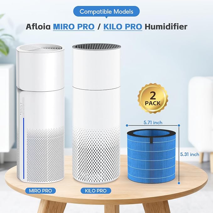 2-pack MIRO/KILO PRO Washable Humidifier Wicking Filter, Compatible - Image 2