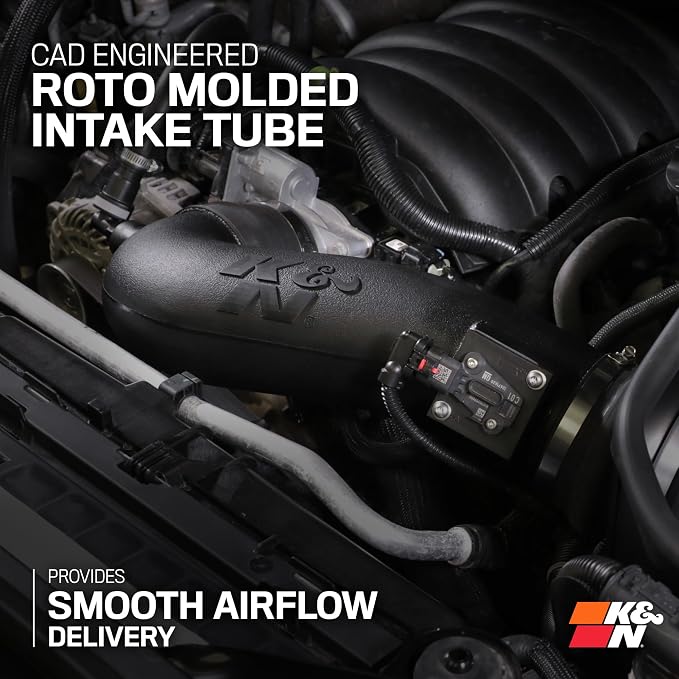 K&N Cold Air Intake System: Dry-Flow Air Filter, Increase Performance & Towing: - Image 5