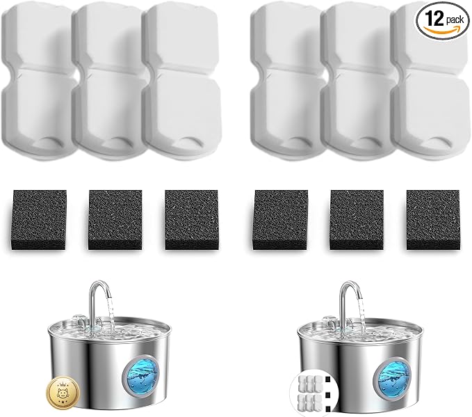 GIOTOHUN Cat Water Fountain Filter Replacement: 12 Cat Fountain Filter by GIOTOHUNPetLife