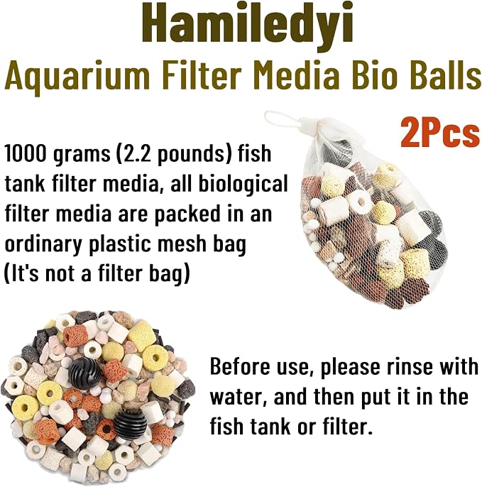 Hamiledyi Aquarium Filter Media 12 in 1 Bio Balls Ceramic Rings Fish Tank Pond - Image 7