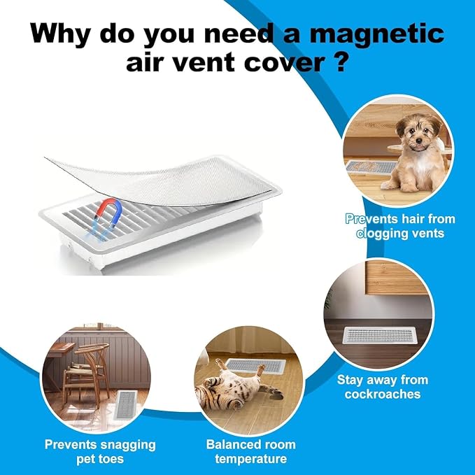 4-Pack White Strong Magnetic Vent Covers 7x13 Inch - Image 3
