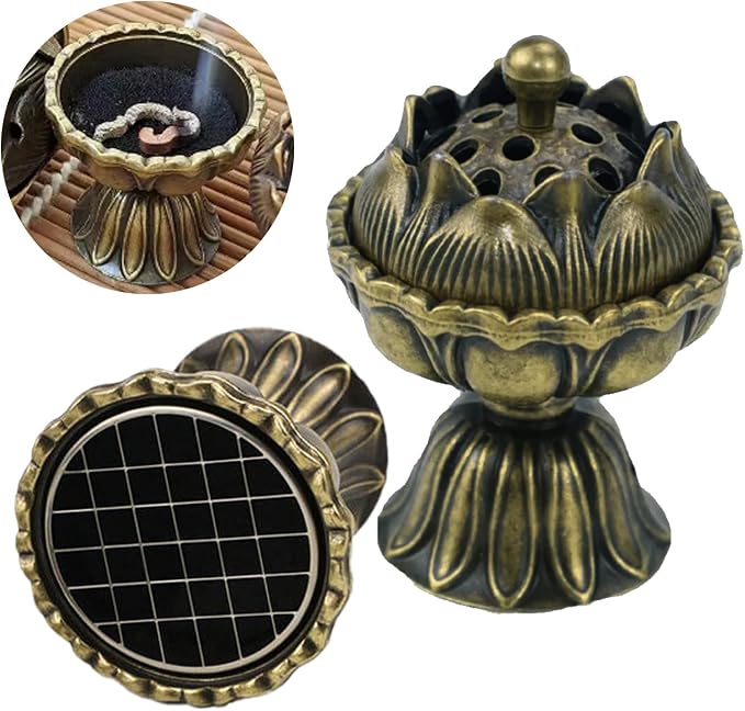 1PCS Lotus Incense Holder, Vintage Cone Incense Burner by Unknown