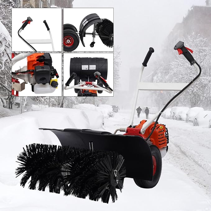 TFCFL 52CC 2 Stroke Gas Power Broom, 2.3HP Walk Behind Sweeper Outdoor Handheld - Image 3