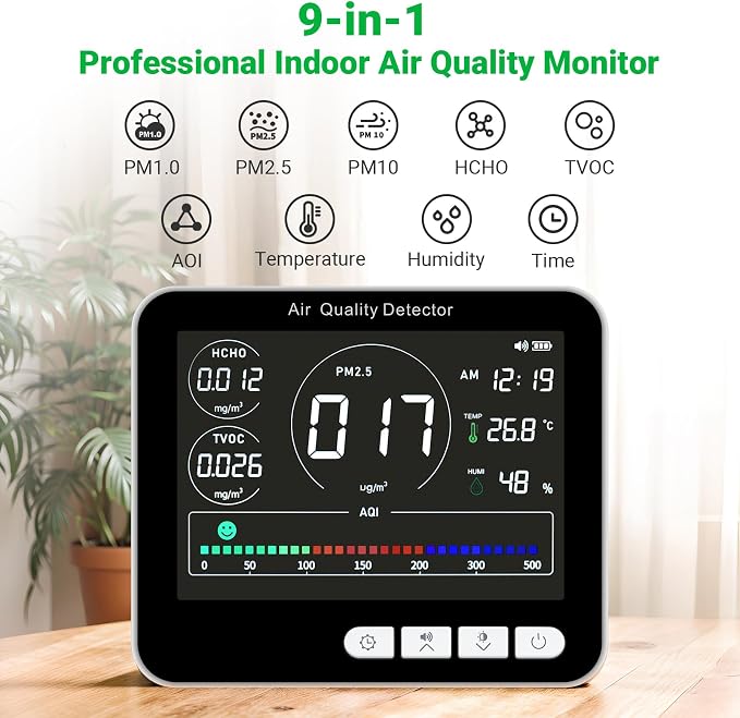 BIBIRE 14-in-1 Air Quality Monitor Indoor - Image 2
