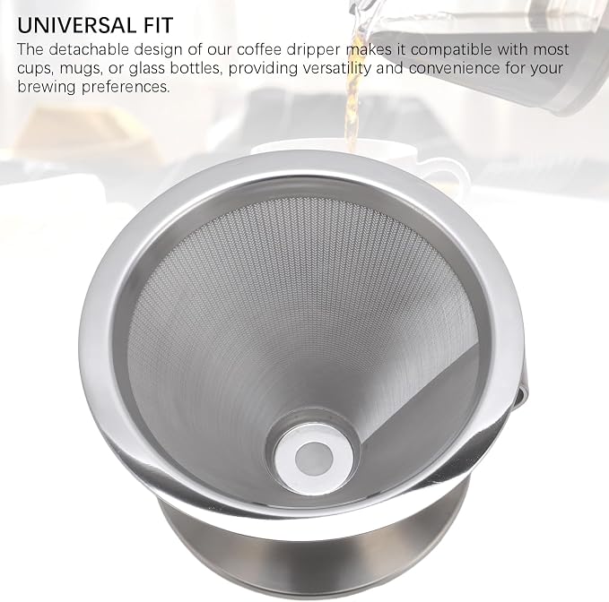 Paperless Pour Over Coffee Strainer, Premium Stainless Steel Coffee Dripper - Image 7