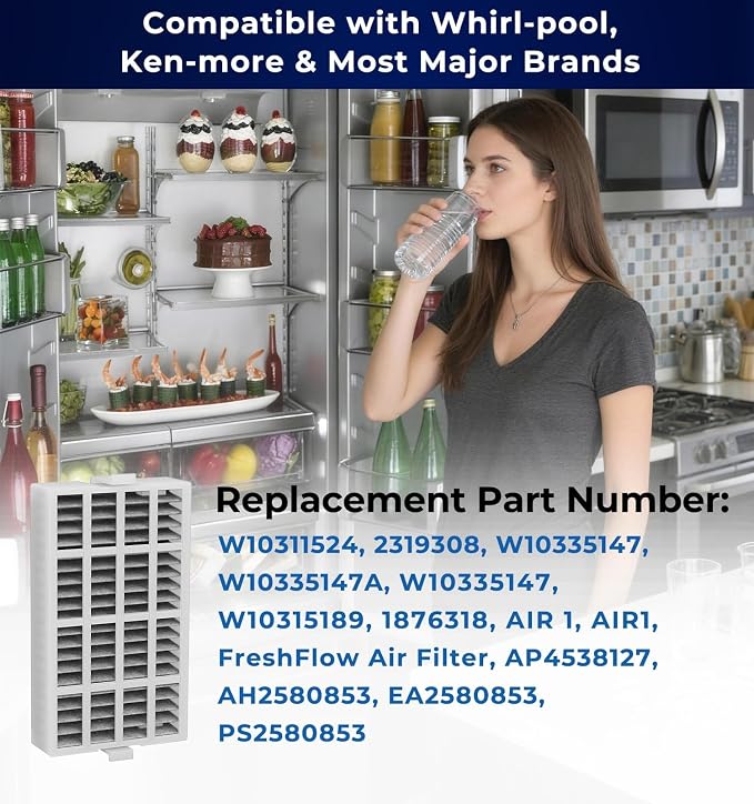 6 PACK W10311524 Refrigerator Air Filter Replacement Compatible - Image 7