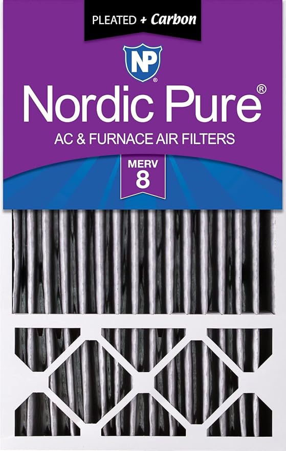 Nordic Pure 16x25x5 Honeywell Replacement Air Filters MERV 8 Plus Carbon 1 Pack by NordicPure