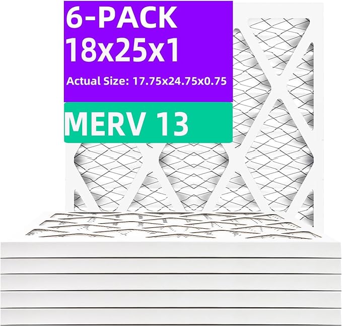 18x25x1 MERV 13 Pleated Air Filter MPR 1900 & FPR 10, Furnace Air Filters by Qingzhug