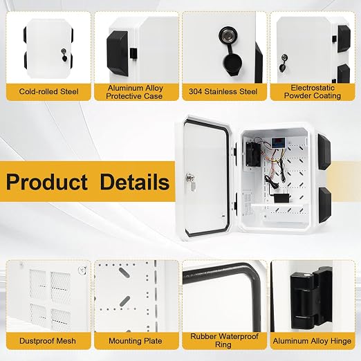 Outdoor Electrical Box with Key Lock, 12V Cooling Fan & Temperature Controller - Image 4