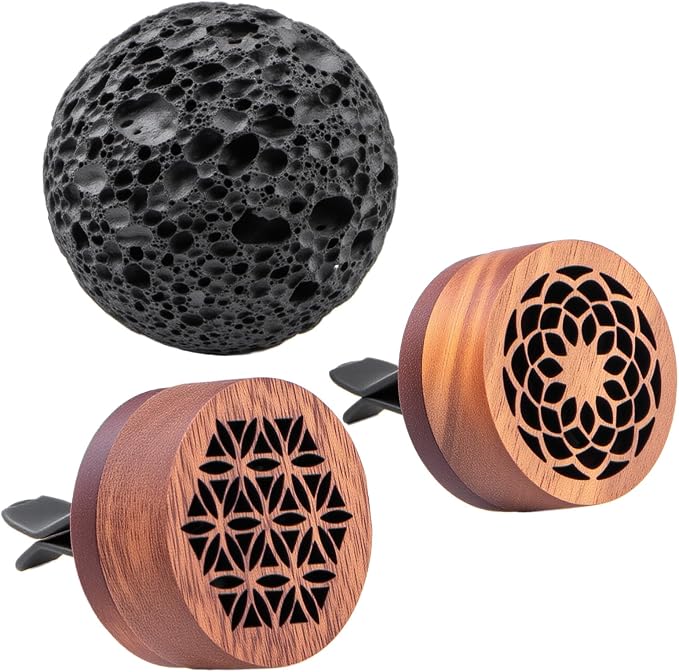 3 Pcs Lava Rock Essential Oil Diffusers -1 Spherical Lava Stone Passive by kullder