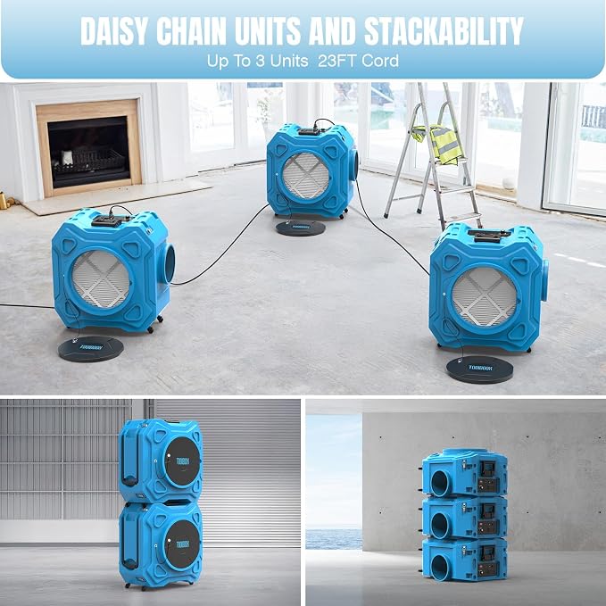 Air Scrubber with 3-Stage Filtration, 970CFM HEPA Air Scrubber Negative Air - Image 5